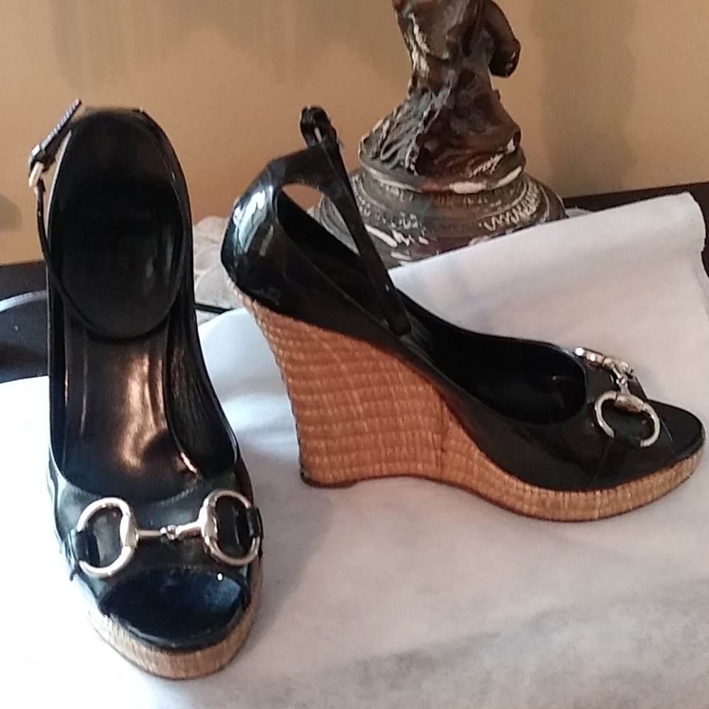 Gucci wedge heel espadrilles